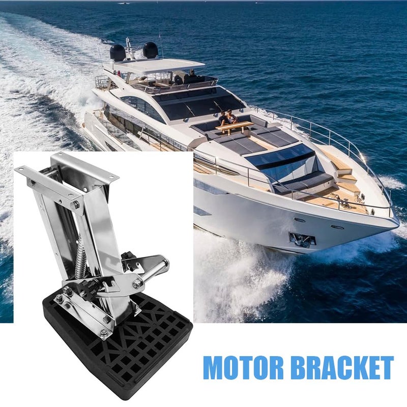 Haida 2 Stroke Outboard Motor Bracket Kicker for Boat up to 20HP, Auxiliary Heavy Duty Marine Motor Bracket Max Load 20HP - Image 3
